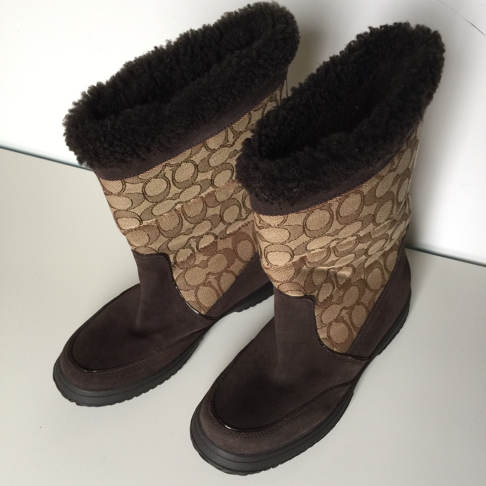 Women's Coach Sherman Signature Boots - Size 7B